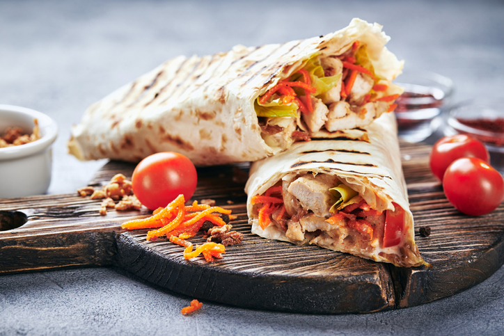 receita Wrap de frango com legumes